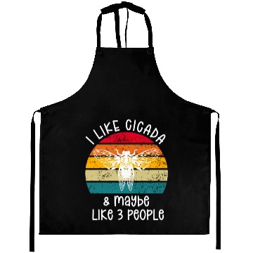 Discover I Like Cicada & Maybe Like 3 People, Retro Sunset Aprons