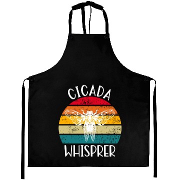 Discover Cicada Whisprer, Retro Sunset Summertime 80's 90's Aprons