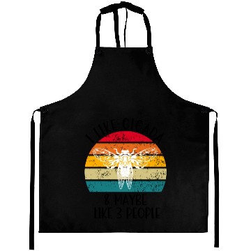 Discover I Like Cicada & Maybe Like 3 People, Retro Sunset Aprons
