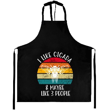 Discover I Like Cicada & Maybe Like 3 People, Retro Sunset Aprons