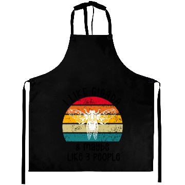 Discover I Like Cicada & Maybe Like 3 People, Retro Sunset Aprons