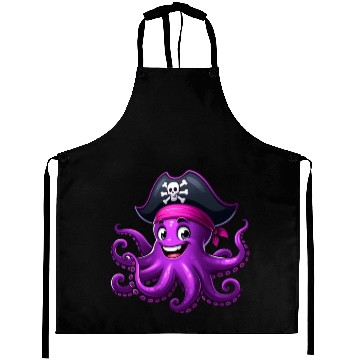 Discover Funny pirate octopus Aprons