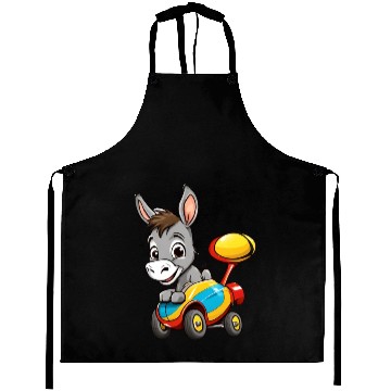 Discover Speedy Donkey Auto Racing Design: Cute Racing Aprons