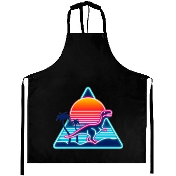 Discover Retro dinosaurs in the 80s triangle Aprons