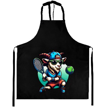 Discover Goat Tennis Player Court Match Design Aprons