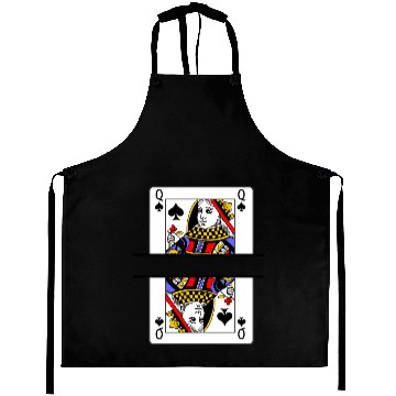 Discover Playing card queen of spades with banner space Aprons