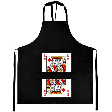 Discover Playing card king of diamonds with banner space Aprons