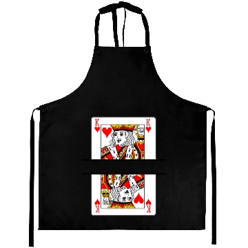 Discover Playing card hearts king with banner space Aprons