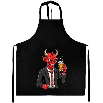 Discover Red devil drinking beer Aprons