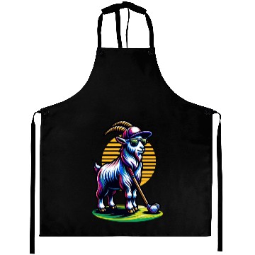 Discover Goat Golfer Golf Course Dog Owner Aprons