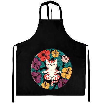 Discover Zen Hibiscus Cat Aprons