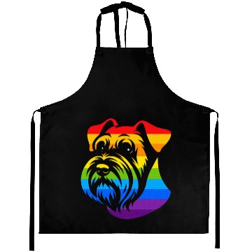 Discover Miniature Schnauzer Rainbow LGBT Gay Pride Lesbian Aprons