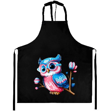 Discover Red White and Blue Owl Aprons