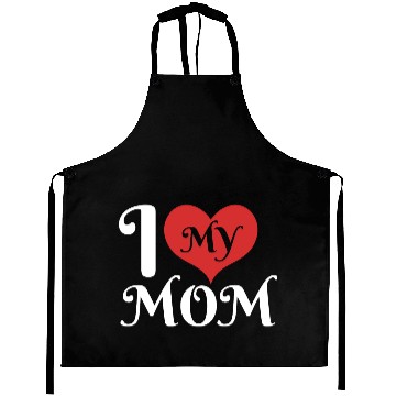 Discover Love Heart with My Mom Message Aprons