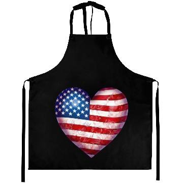 Discover 4th Of July US flag heart Aprons