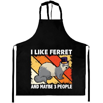 Discover Funny Ferret Design Ferret Lover Introvert Aprons