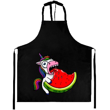 Discover Unicorn Melon Sweet Comic Crazy Funny Quirky Aprons