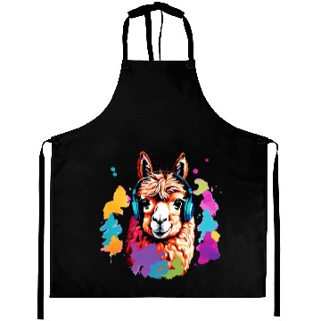 Discover Alpaca in headphones Aprons