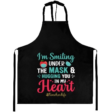 Discover Im smiling under the mask 13140540 Aprons