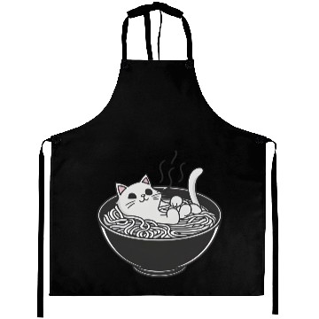 Discover Ramen Cat Kawaii Anime Otaku Bowl Japanese Noodles Aprons