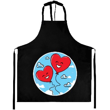Discover Smiling red heart balloons Aprons