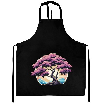 Discover Zen nature purple tree Aprons