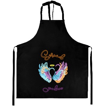 Discover Neon angel wings with helo Aprons