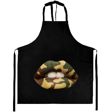 Discover Camo Lips Aprons