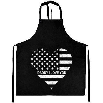 Discover I Love Daddy American Flag Heart Gift Fathers Day Aprons