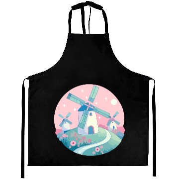 Discover Whimsical Windmills: Pastel Countryside Aprons