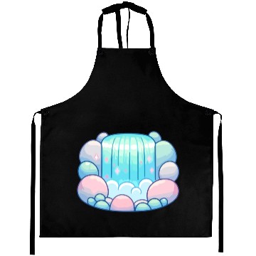 Discover Serene Cascade: Pastel Waterfall Bliss Aprons
