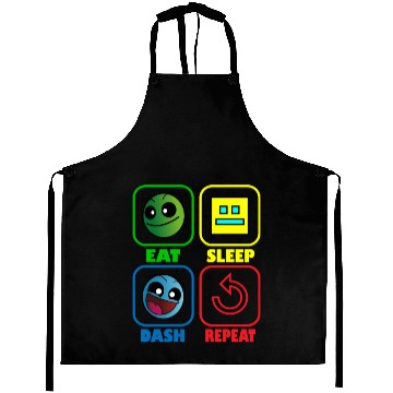 Discover Eat Sleep Dash Repeat Video Game Geometry Video Aprons