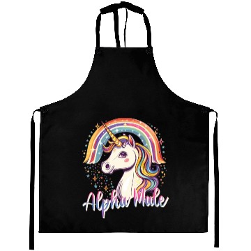 Discover Funny Alpha Male Unicorn Aprons