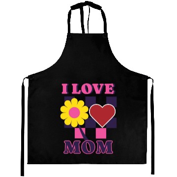 Discover " I LOVE U MOM " design: mothers day Aprons