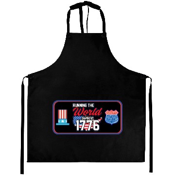 Discover RUNNING THE WORLD SINCE 1776 Aprons