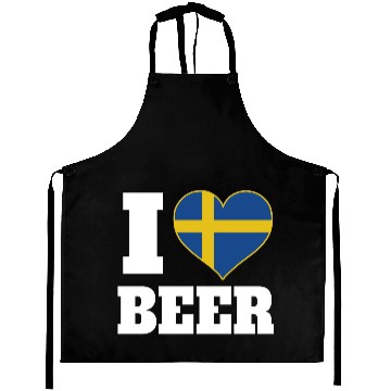 Discover I Love Beer And Sweden Patriotic Expression Aprons