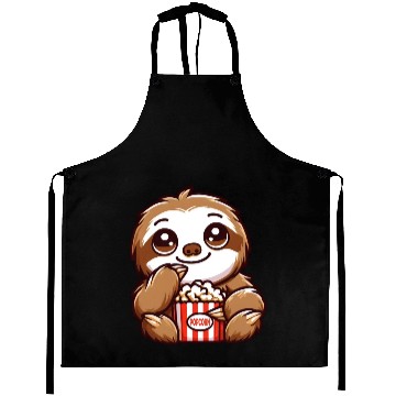 Discover Sloth Film Critic Cinema Popcorn Lover Aprons