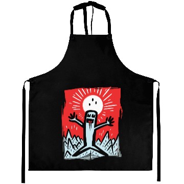 Discover Japan Red Sun: Happy Stickman Artwork Aprons