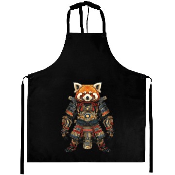 Discover Samurai style red panda Aprons