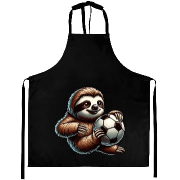 Discover Sloth Soccer Player Cute Sports Ball Design Aprons