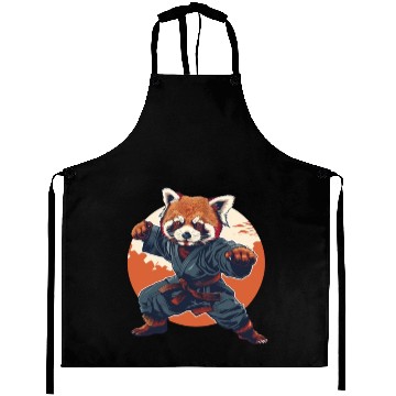 Discover Red panda karate fighting style Aprons