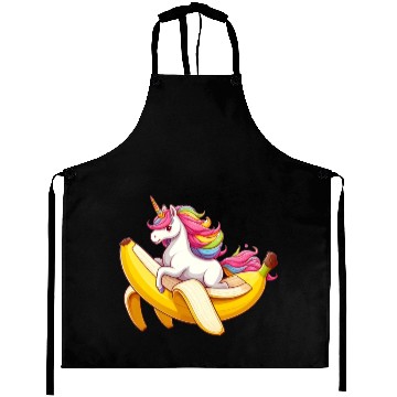 Discover Unicorn rides banana Aprons