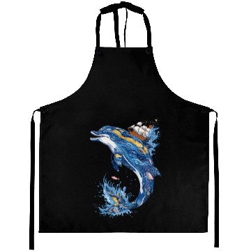 Discover Majestic Ocean Waves Sailing Adventure Dolphin Aprons