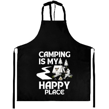 Discover Camping Is My Happy Place Aprons
