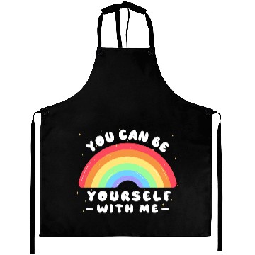 Discover You Can Be Yourself With Me - LGBTQ Ally - Pride Aprons