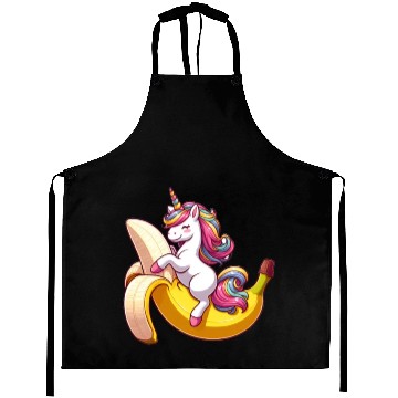 Discover Unicorn on banana Aprons