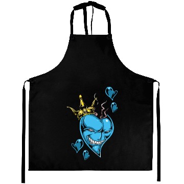 Discover Modern Heart King Crown Card Inspired Artwork Aprons