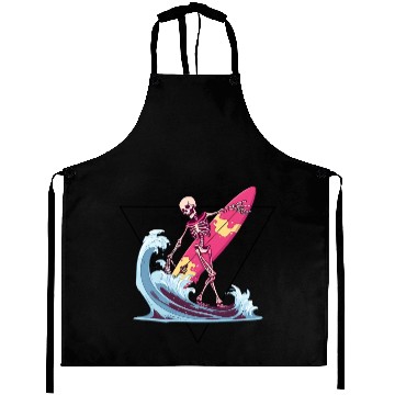 Discover Surfer Skeleton Beach Summer Vibes Aprons
