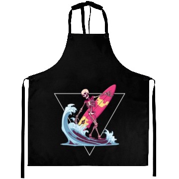 Discover Surfer Skeleton Beach Summer Vibes Aprons