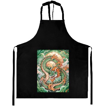 Discover Traditional Chinese Dragon Ink Style Aprons